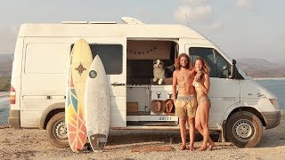 VAN LIFE TOUR ft Max amp Lee  surfer couple lives in DIY sprinter van conversion [upl. by Zeiler180]