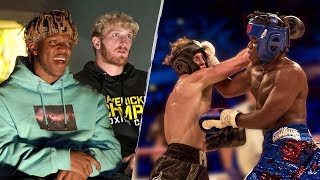 KSI amp Logan Paul Rewatch The First Boxing Fight  40 Days [upl. by Anaizit]