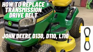 How To Install a Transmission Drive Belt John Deere D105 D110 E110 L110 L111 D130 [upl. by Ahsemaj]