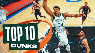 Giannis Antetokounmpo’s Top 10 Dunks of the 202021 NBA Season [upl. by Hagep783]