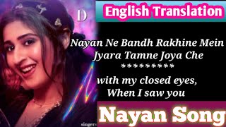 Nayan song lyrics english translation  Dhvani B Jubin N  Lijo G Dj  nayan english translation [upl. by Peih]