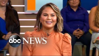 Chrissy Teigen demos how to make her signature breakfast bake on GMA [upl. by Wilkey943]