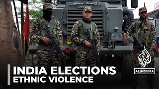 Ethnic violence Polling stations vandalised in Manipur [upl. by Nelsen]