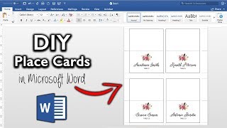 How to make place cards in Microsoft Word  DIY table cards with template [upl. by Phillipp]