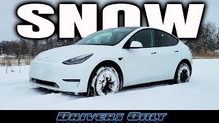 Tesla Model Y Tested in DEEP Snow [upl. by Notla]