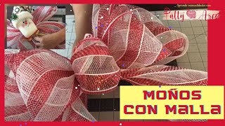 COMO SE HACEN MOÑOS EN MALLA PARA NAVIDAD 2024 🎄🎄🎄 How to Make Moños in Malla for Christmas 2022 [upl. by Elletnohs]