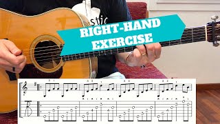 RIGHT HAND STUDY  flatpicking guitar lesson [upl. by Odeen]