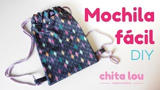 Mochila fácil Tutorial DIY [upl. by Bushey43]