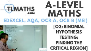 ALevel Maths O207 Binomial Hypothesis Testing Finding the Critical Region [upl. by Starbuck]