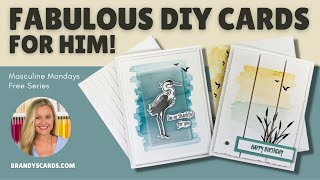 Oceanfront  Heron Habitat 2 Ingredients To Fabulous DIY Cards for Him [upl. by Trask137]