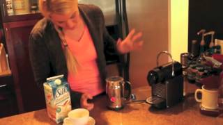 Nespresso Aeroccino Plus Frother Review Frothing Almond Milk [upl. by Marciano]