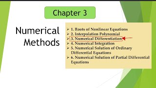 NUMERICAL METHODS Numerical Differentiation Finite difference formula [upl. by Eilyak]