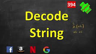 Decode String  LeetCode 394  C Java Python [upl. by Seilenna]