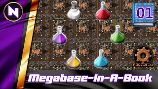 MEGABASE IN A BOOK  1 Factorio Lets PlayWalkthrough [upl. by Llerral]