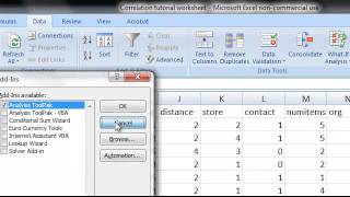 Correlation analysis using Excel [upl. by Akinihs]