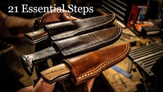 Making 3 Knife Sheaths 21 Essential Steps to Follow [upl. by Amekahs]