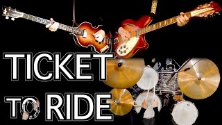 Ticket To Ride  Guitars Bass and Drums Cover  Instrumental [upl. by Nylirad]