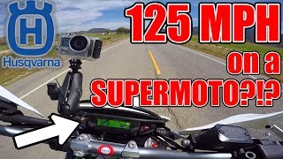 125 MPH ON A SUPERMOTO Husqvarna 701 Supermoto [upl. by Evyn]